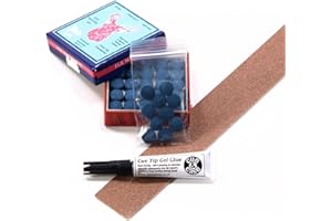 TWEETEN 15 elk master leather snooker pool cue tips free sandpaper