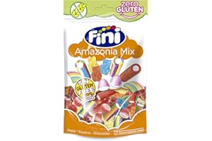 Fini Amazonia Mix Pica Zero | Gominolas Y Regaliz | Dulces Surtidos De Caramelos De Goma Y Geles, Sin Gluten | Chuches Cumpleaños, Fiestas Y Regalos, Mezcla De Frutas, 160 Gramo