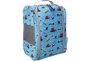 TIDDLERS & NIPPERS Tiddler Boot Bag | Kids Multi-Purpose Bag | Wellington Welly Boots Storage Bag for Both Children & Adults! Perfect for Muddy Wellies, Football Boots, Shoes & More (Diggers & Lorries)