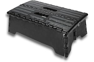 ‎YINHING Half Step, Klappbarer Tritthocker Black Ladder für ältere Schwangere Badreisende Reduziert die Höhe der Türstufen