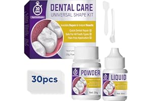 EMAW Tooth Filling Repair Kit, Temporary Tooth Filling with 5 Dental Tools, Fixing The Missing and Broken Tooth Replacements, Regain Confidence Smile