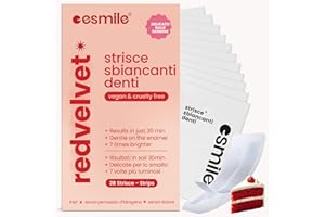 ESMILE 28 Strisce Sbiancanti Denti a Frutta a gusto Red Velvet,Trattamento Professionale a Casa, Rapido e Sicuro, 14 Trattamenti per la tua Igiene Orale