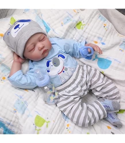 Anyee 20-Inch Realistic Reborn Baby Doll - Lifelike Smile Silicone Vinyl Limbs With Soft Body