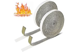 BAVUNV Feuerfestes Dichtungsband, 2 Stück Kamin Dichtband Kamindichtung Selbstklebend, Ofendichtschnur Selbstklebend Dichtung für Kaminofen Ofenrohr Kamintür Schornsteinverlängerung (3mm*10mm*2m)