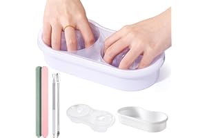 YOKILLY Dual Nail Soak Off Bowl: Acetone Acrylic Nail Remover Soak Off Bowls - Nail Varnish Dip Powder Remover Manicure Nail Soaking Bowl - Acetone Acrylic Remover Kit for Salon Home Use