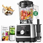 AMZCHEF Professional Glass Blender 1800 W, 2 L Tritan Jug BPA Free | 25,000 RPM, 9 Speeds, 5 Automatic Programs, Pulse Functi