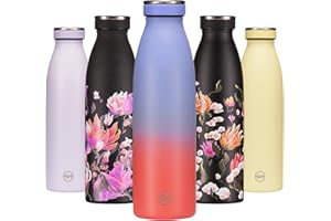 B2DO for GH Borraccia Termica 500ml Rubino Lilla| Bottiglia d'Acqua Acciaio Inox Thermos| Bottiglia per Acqua Isolamento Sottovuoto| Doppia parete isolato | Termica bottiglia Senza BPA