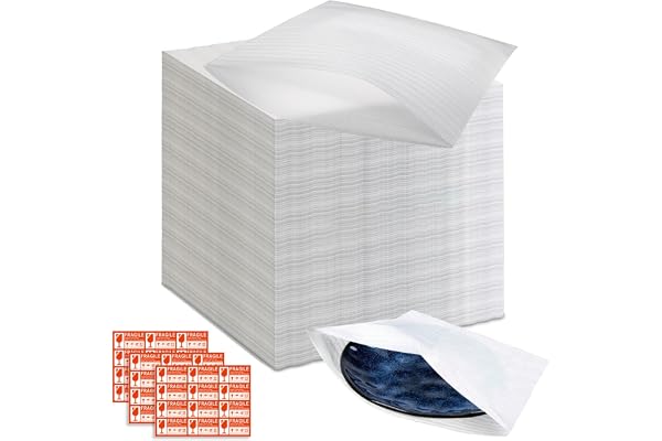 YUJUVI Demenagement Feuilles Mousse Papier Bulle Déménagement Carton Feuilles Mousse Papier Bulle Avec Étiquettes pour Vaisselle Plats Assiettes Verres Emballage