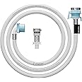 Buildskill Fully-Automatic Washing Machine Pipe Inlet 2M with Tap Connector, Leak-Free Washing Machine Tap Connector with Washing Machine Inlet Pipe, Flexible Washing Machine Pipe, Pipe for Tap