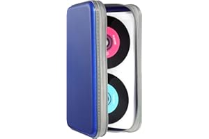 DVSICK Étui rigide en plastique de 96 disques de protection pour CD de voiture, étui de rangement pour DVD, étui de protection pour DVD (bleu)