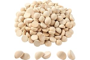 MEZOKUCEL Palline di Legno Naturale Grezze Artigianali (200pz) - Mini Perline da 25 mm per Fai da Te - Arte, Design di Gioielli, Decori Natalizi e Progetti