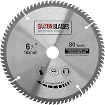 Hoja De Sierra Circular Saxton TCT - 165mm, 60 Dientes, Para Madera Y Compatible Con Bosch, Makita, Etc.
