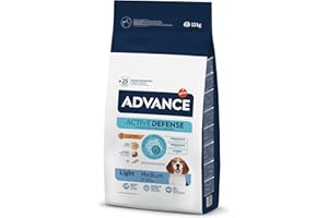 Advance Medium Adult Light, Pienso para Perros Adultos de Razas Medianas Bajo en Grasa con Pollo, 12kg