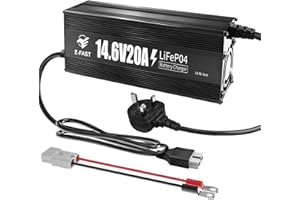 YIFASITE 12V 20A Lithium Battery Charger 14.6V LiFePO4 Battery Charger Smart Charger with Anderson Connector Indicator Special for Lithium LiFePO4 Deep Cycle Rechargeable Batteries of Boat, RV