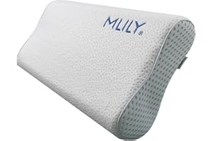 MLILY BY EBITOP Orthopädisches Nackenstützkissen von Mlily Kissen aus viscoelastischem Airschaum (Memory Foam), einstellbare Höhe, 60x35x13cm in weiß, ergonomisches Kopfkissen, Visco Schlafkissen