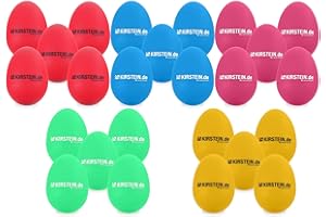 25x Kirstein ES-10 Egg Shaker Mix Set (5 Farben, Schüttelei, Percussion, Rassel, robuste Kunststoff-Hülle, durchsetzungsfähiger Klang)