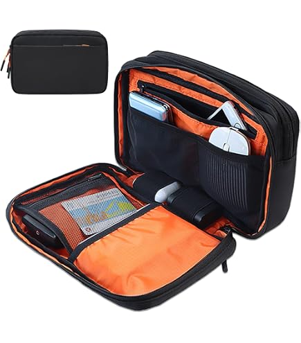 JIHUOO Lot de 6 petites pochettes avec cordon de serrage - En tissu imperméable - Pour voyage, batterie externe, lunettes de soleil et câbles - Organiseur portable pour appareils électroniques, gris