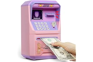 KASTWAVE Kids ATM Money Bank with Face Recognition and Music, Smart Voice, Secure Lock, Large Capacity, Ideal Birthday Gift for Boys and Girls