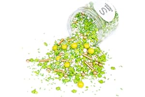 ‎SUPER STREUSEL Super Streusel | GlücksBringer (90g) | Zuckerstreusel grün für Kuchen Kekse Torte uvm. | Alle Zutaten aus der EU | Grüne Streusel grün bekannt aus TV & Print | Ohne AZO-Farbstoffe (90g)