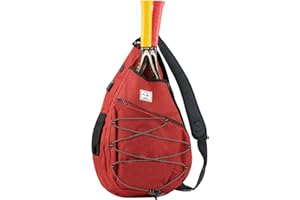 d'yallee Tennis Bag for Men Women, Racquetball Pickleball Paddle Squash Sling Bags Crossbody Sports Backpack Adult with USB Charge Port