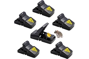 Pecewlos 6pcs Trampas para Ratones, Tramps Ratón de Reutilizable, Rat Trap para Interiores y Exteriores, Alta sensibilidad Ratoneras Trampa, para Cocina Jardín Hogar Ático Garaje (14 * 7.5 * 7.3cm)