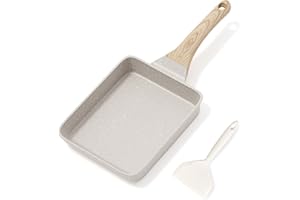 RIOVARM Sartén Antiadherente Tamagoyaki para Tortilla y Huevos, Revestimiento de Granito, Sin PFOA, para Panqueques y Camping
