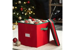CHWUYI Christmas Decoration Bauble Storage Box,Foldable Christmas Tree Bauble Decorations Storage Box Bag Holder With 4 Layers Dividers 64 Ornaments Bauble Box Storage Bags