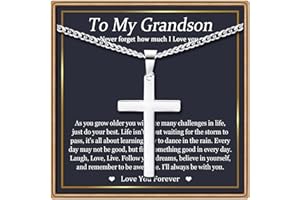 EPIRORA Boys Cross Necklace for Son, Grandson - Birthday, Graduation, Christmas, Confirmation Gift for Teenage Boy, Boyfriend
