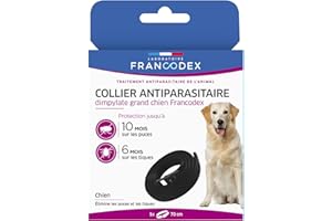 Francodex Collier Antiparasitaire Dimpylate pour Grand Chien - Noir pour Chien