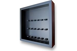 FRAME PUNK FRAMEPUNK Minifigure Display Case - for 18 LEGO Minifigures - Deep for accessories - Wall Mount or Free Stand - Removable Front - Black Frame, Black Mounts on Black