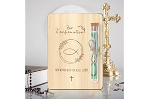 ‎HIEREIN Hierein Geldgeschenk Konfirmation aus Holz, Originelle Konfirmation Geschenke Junge mit Reagenzgläser, Konfirmationsgeschenk für Jungen Mädchen, Geldgeschenke Verpackung Konfirmationskarten