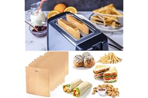HUANCHENDA Toasterbeutel, 10 Stücke antihaft-Toastertüten Wiederverwendbare Toastabags Waschbar, Toaster Beutel für Toast Sandwich, Pizza, Käse