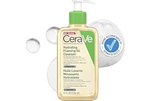 CeraVe Hydrating Foaming Oil Cleanser for Normal to Very Dry Skin with Squalane, Triglyceride and 3 Essential Ceramides, For Face and Body