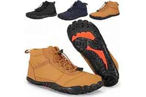 JYEVERC Winter Barefoot Shoes Waterproof, High Warm and Non Slip Boots, Lightweight Breathable Barefoot Trainers, Soft Light Fitness Shoes Wide Toe Cap, for Women Men Trail Running Shoes