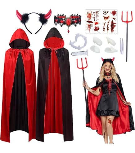 W WIDMANN MILANO Party Fashion - Costume de diable, robe, ceinture, cornes, déguisement pour Halloween