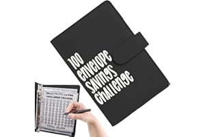FOVOLAT 100 Envelope Challenge Binder, Savings Book with Cash Envelopes, A5 Budget Book Easy to Save $5,050, Cash Envelope Wallet for Budgeting and Saving Money