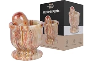 MARBLE HIVES Exquisite Marble Mortar and Pestle Set - Your Ultimate Kitchen Essential for Grinding Spices, Making Guacamole, Salsa, Pesto, and Crushing Pills (Onyx Green, Oval Shape (2.5"))