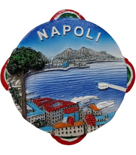 Calamita 3D Isola Di Capri Con Napoli, Italia: Souvenir Magnetico In Resina Per Frigorifero, Regalo Da Viaggio Originale, Dimensioni 7,2x7,7 Cm - 3