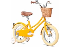 ‎GLERC Glerc Mädchen Fahrrad mit Korb für 3-10 Jahre alte Kinder, 12 14 16 18 20 Zoll mit Glocke und Stabilisatoren, mehrere Farben