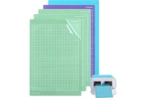 YUUCHORINGEE 5 Stück Schneidematte für Cricut Joy Xtra Schneidematte Plotter Ersatz Klebrige Cutting Mat Selbstklebende Bastelmatten Rutschfest für Plotter und Basteln (1 LightGrip+3 StandardGrip+1 StrongGrip)