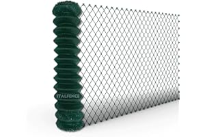 Italfence - Malla metálica simple torsión, galvanizada y plastificada, 25m (Todas las alturas) [Ø2,70mm, 125cm]