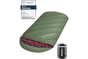KingCamp Sacco a Pelo Invernale XXL Extra Grande in Flanella Adulti Sacco a Pelo Bambini Sacco a Pelo 4 Stagioni Sacco a Pelo Compatto Sacchi a Pelo Campeggio Rettangolare Inverno per Camping Letto