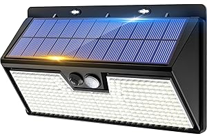 vighep Solar Security Lights Outdoor Motion Sensor, 318LED Super Bright Led Solar Powered Light with 3 Lighting Modes, IP65 Waterproof Wireless Pir Wall Lights for Outside Garden Fence Yard Path