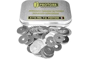 PROTORX Rondelles Metal Inox M4 : Boite 50pcs Extra Large (Diam.int = 4,3mm x Diam.ext = 16mm) Plate Type "LL" en Acier Inoxydable A2 | Carrossier Bricolage Réparation | Anti-Corrosion Exterieur-Interieur