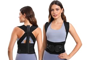 BAILKIND Back Brace and Posture Corrector for Women and Men, Rotate Button Adjustment Shoulder Straightener, Back Support Belt, Scoliosis, Hunchback, Hump, Thoracic, Neck and Back Pain Relief (L)