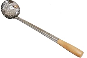 rukauf Cuchara de espuma estable, 49-50 cm de largo, diámetro de 12,6 cm, mango de madera grande