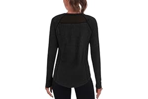 Wayleb Maglietta Sportiva Donna Manica Lunga, Longsleeve T-Shirt Allenamento Traspirante, Top Fitness Leggero Girocollo Casual per Yoga Jogging – S-XXL