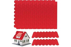 OCCZIN Lot de 32 bardeaux de toit autocollants pour nichoir à oiseaux, bardeaux bitumés, mini tuiles de toit pour nichoir, clapier, hôtel à insectes, cabane d'arbre, abri de jardin, accessoires pour nichoir