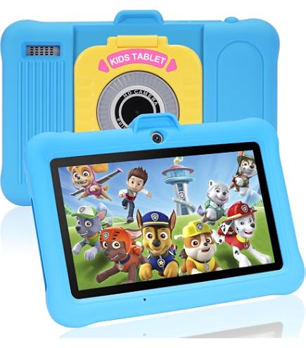 Tablette Enfants 7 Pouces Android 13 – 32 Go + MicroSD, écran HD 1024x600, Contrôle Parental, Processeur Quad-core, Bleu