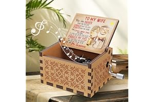 FFTANXS You are My Sunshine Gifts Music box,Gifts for Wife on Her Birthday Wooden Music Box,Gift for Wife Hand Crank Music Box, for Wife for Birthday,Christmas Romantic Valentine's Day